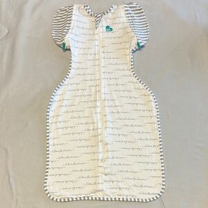Love to Dream Cream and Gray Sleep Sack w/ removable cap sleeves